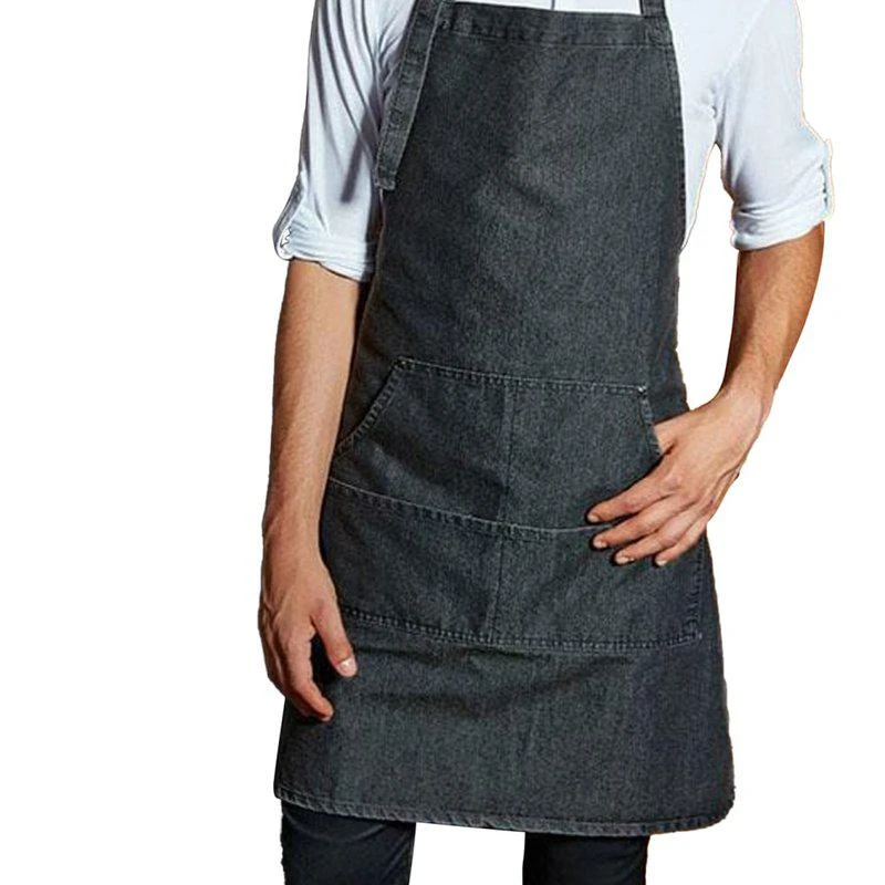 商品Premier|Ladies/Womens Colours Bip Apron With Pocket / Workwear Black Denim ONE SIZE,价格¥130,第2张图片详细描述