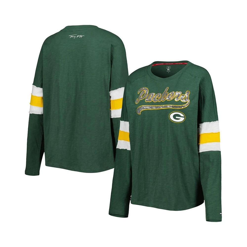 商品Tommy Hilfiger|Women's Green Green Bay Packers Justine Long Sleeve Tunic T-shirt,价格¥422,第1张图片