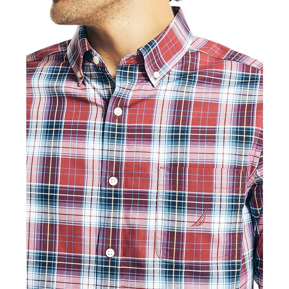 商品Nautica|Men's Classic-Fit Long-Sleeve Stretch Plaid Shirt,价格¥472,第3张图片详细描述