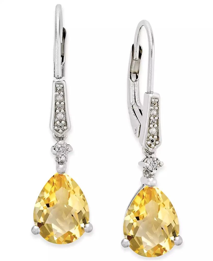 商品Macy's|Gemstone (3-3/4 ct. t.w.) and Diamond Accent Birthstone Drop Earrings in Sterling Silver,价格¥421,第1张图片