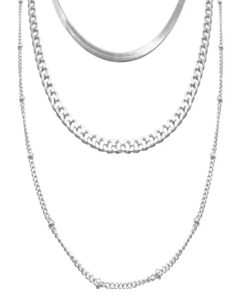 商品ADORNIA|18-21" Adjustable Plated Triple Layered Chain Necklace,价格¥184,第1张图片