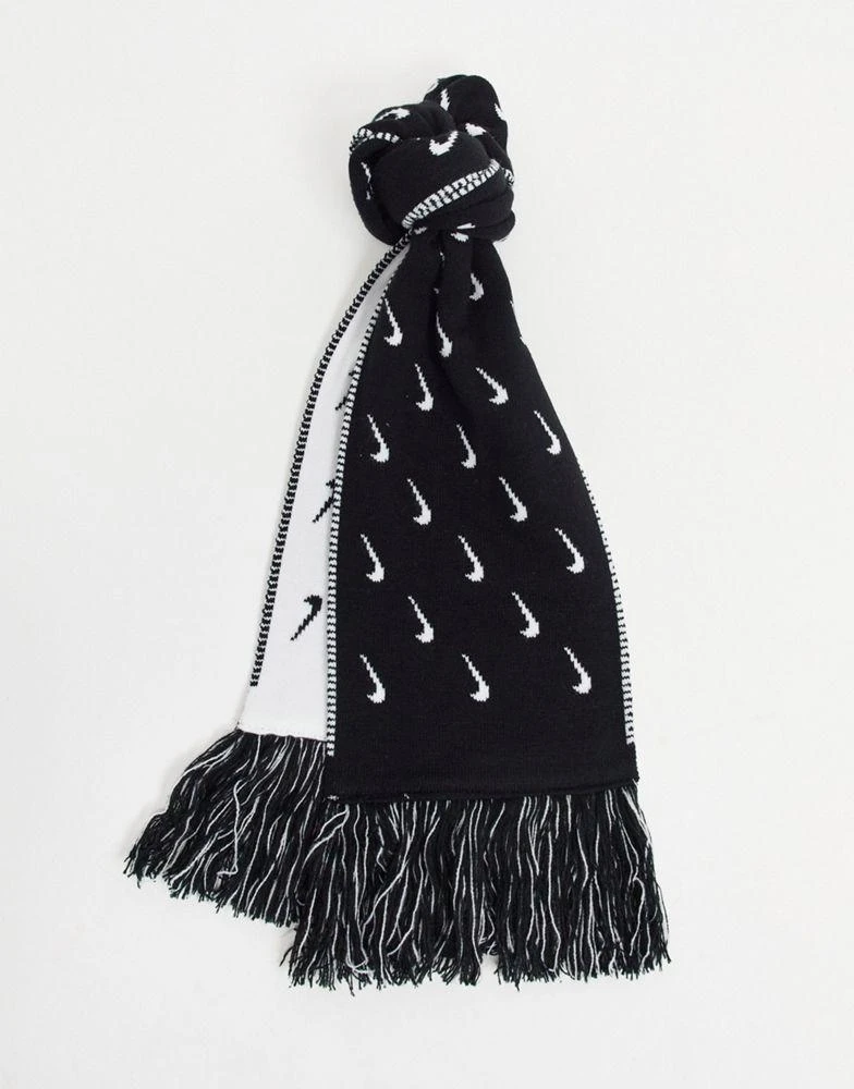 Nike Nike scarf with all over swoosh print in black 1