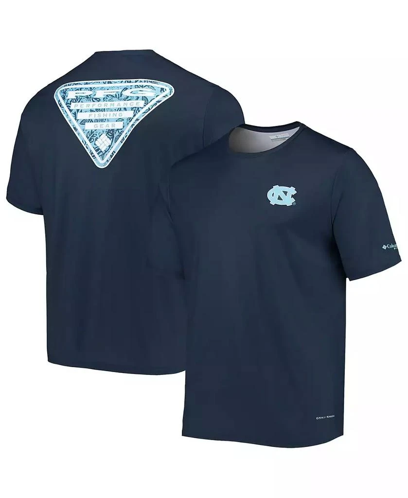 商品Columbia|Men's Navy North Carolina Tar Heels Terminal Tackle Omni-Shade T-shirt,价格¥247,第1张图片