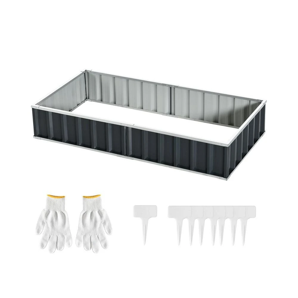 商品Outsunny|Metal Raised Garden Bed No Bottom Large Steel Planter Box w/ Gloves,价格¥770,第2张图片详细描述