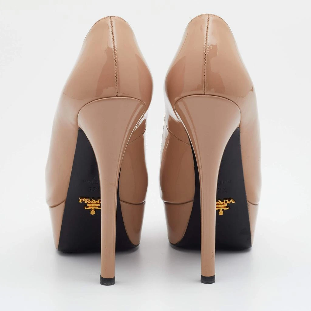 商品[二手商品] Prada|Prada Beige Patent Leather Peep Toe Platform Pumps Size 37.5,价格¥999,第5张图片详细描述