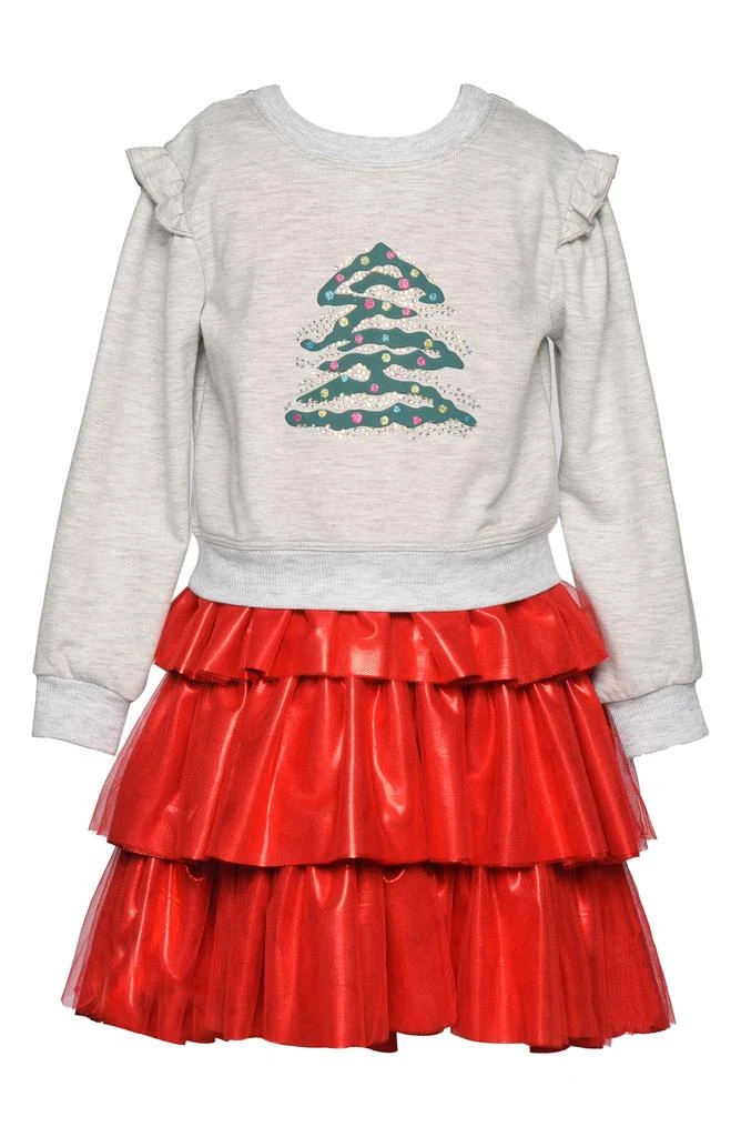 商品Truly Me|Kids' Rhinestone Sweatshirt & Tiered Skirt Set,价格¥188,第1张图片