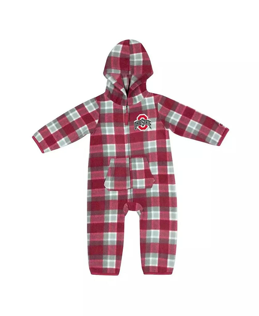 商品Colosseum|Infant Boys and Girls Scarlet, Gray Ohio State Buckeyes Farays Plaid Full-Zip Hoodie Jumper,价格¥226,第1张图片