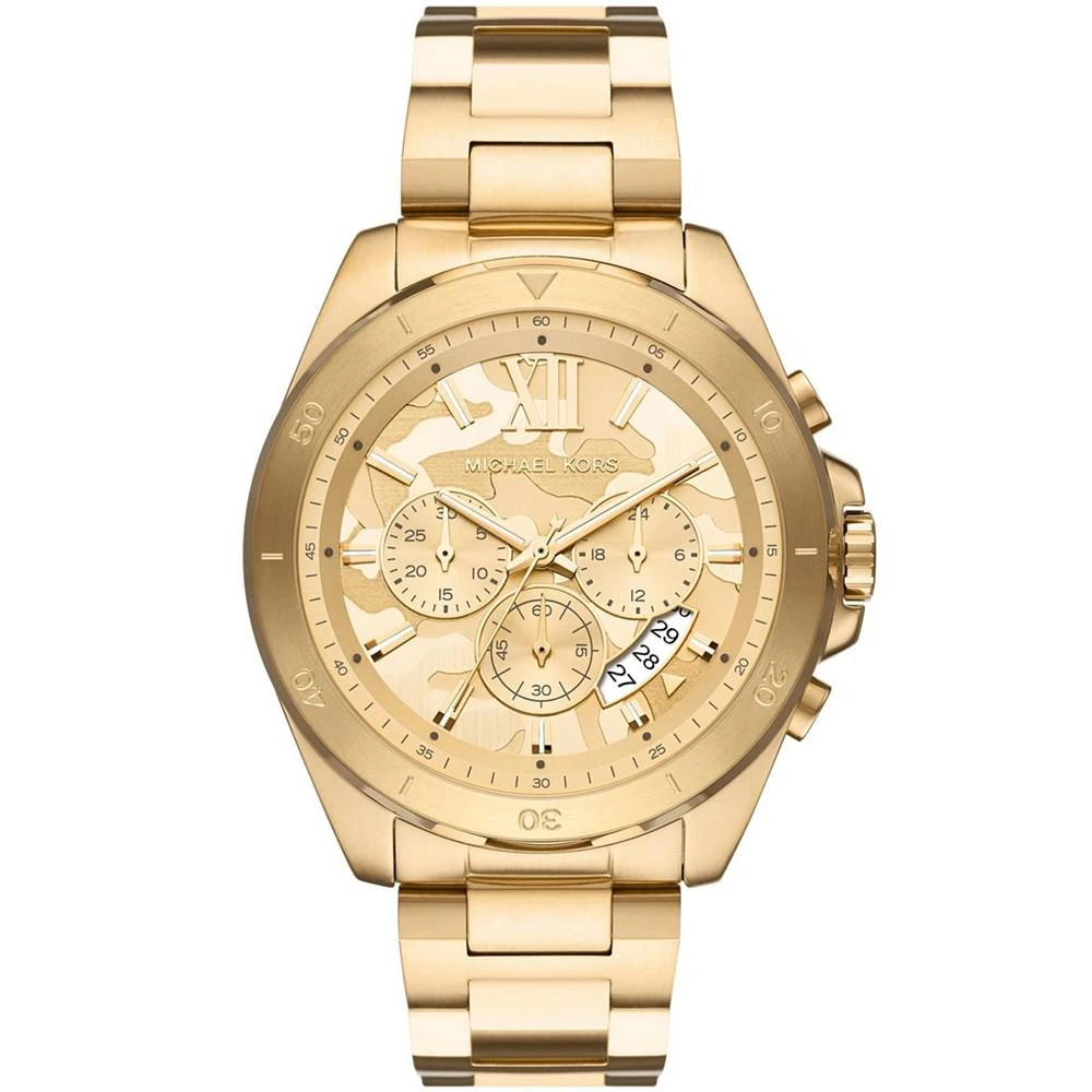 商品Michael Kors|Men's Brecken Gold-Tone Stainless Steel Bracelet Watch, 45mm,价格¥1214,第1张图片