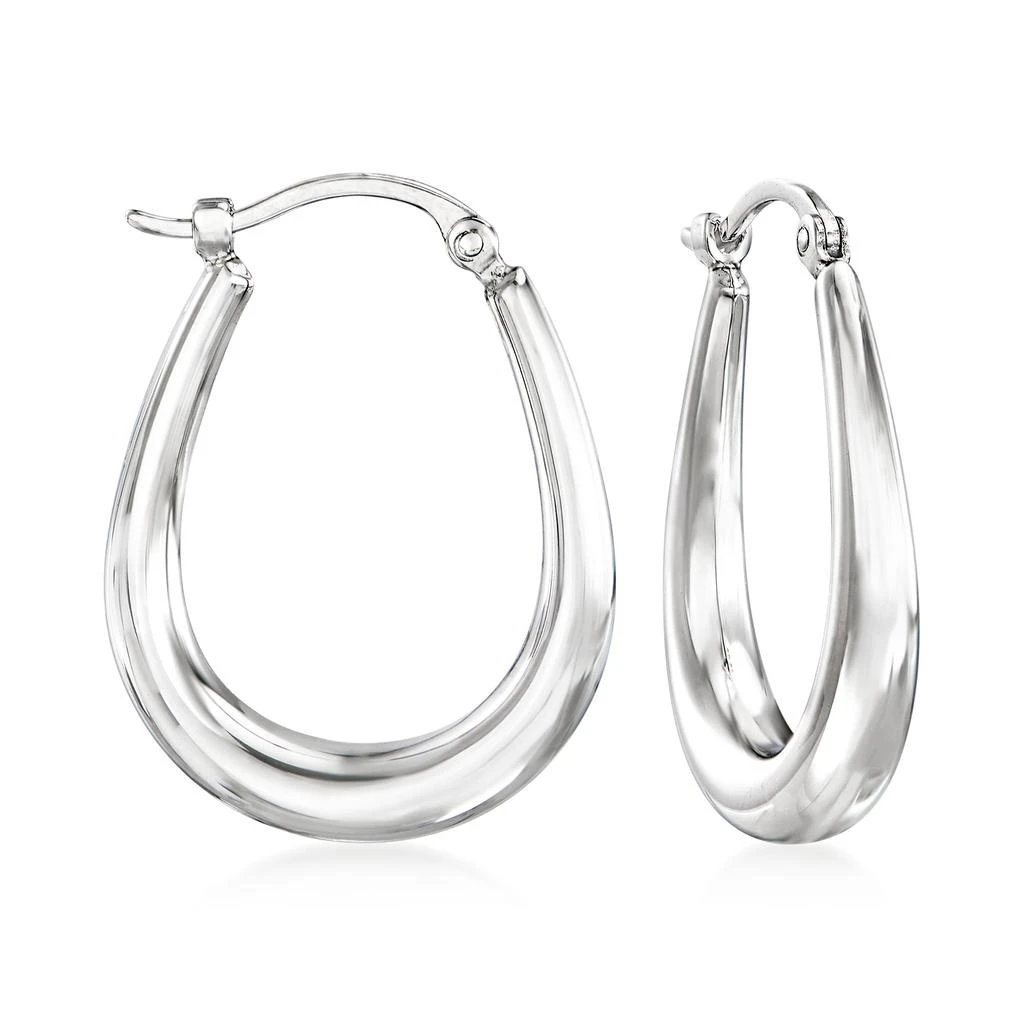 商品Ross-Simons|14kt White Gold Tapered Hoop Earrings,价格¥3549,第1张图片