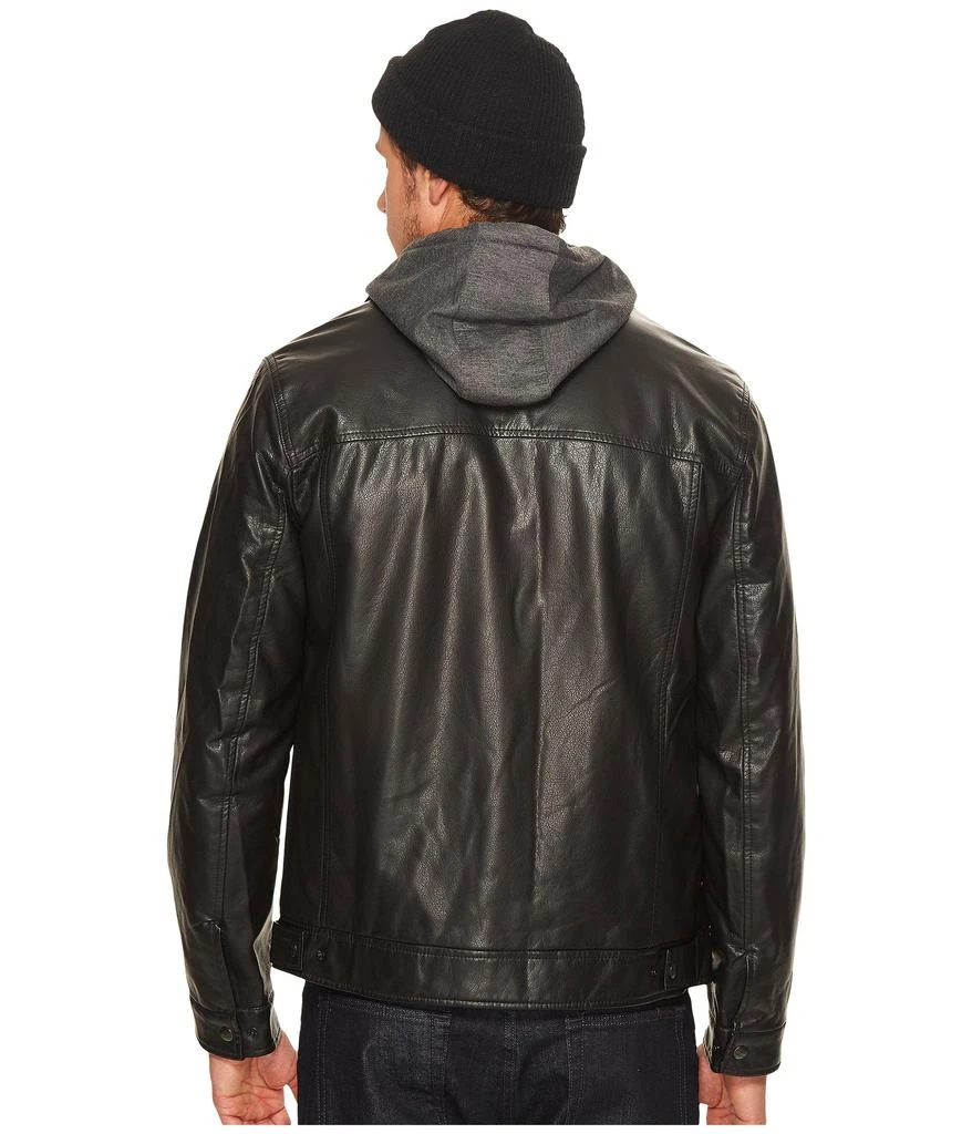 商品Levi's|Faux Leather Trucker with Jersey Hood and Fleece Lining,价格¥1313,第3张图片详细描述