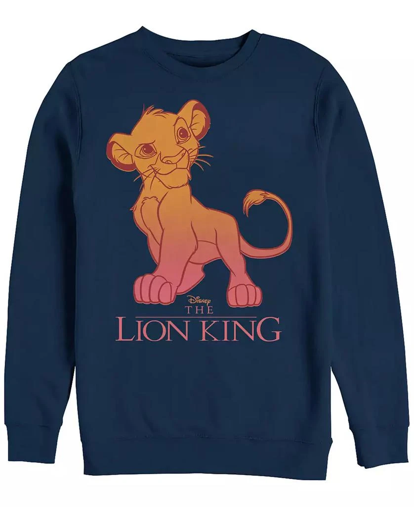 商品Disney|Disney Men's Lion King Young Simba Sunset Gradient, Crewneck Fleece,价格¥352,第1张图片