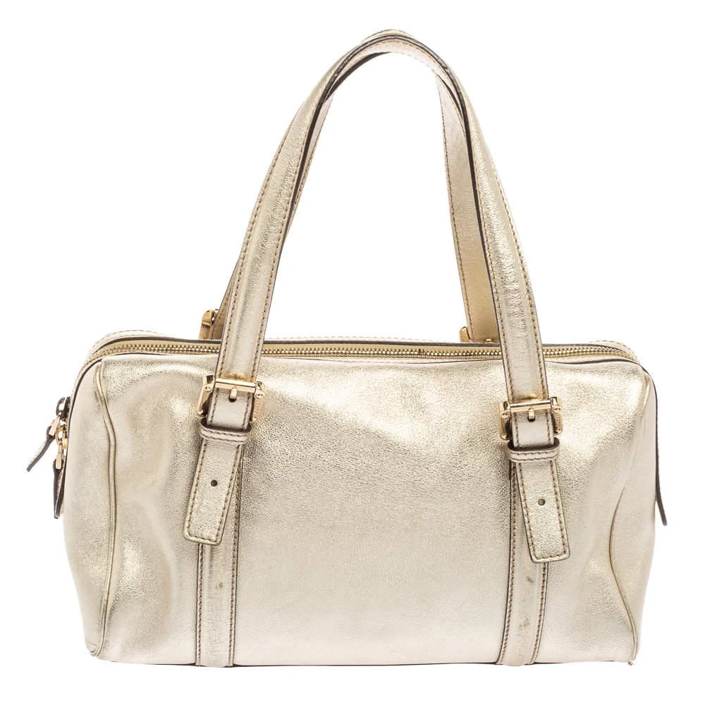 商品[二手商品] Gucci|Gucci Metallic Gold Leather Britt Boston Bag,价格¥4455,第4张图片详细描述