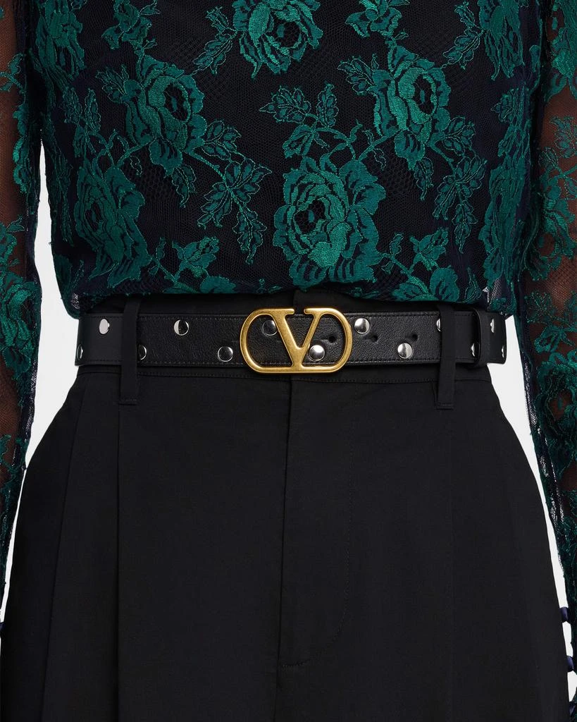 商品Valentino|VLogo Signature Calfskin Leather Belt, 30mm,价格¥6647,第2张图片详细描述