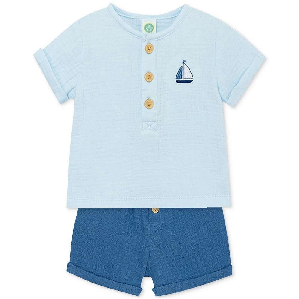 商品Little Me|Baby Boys Dog Gauze Top and Shorts, 2 Piece Set,价格¥76,第1张图片