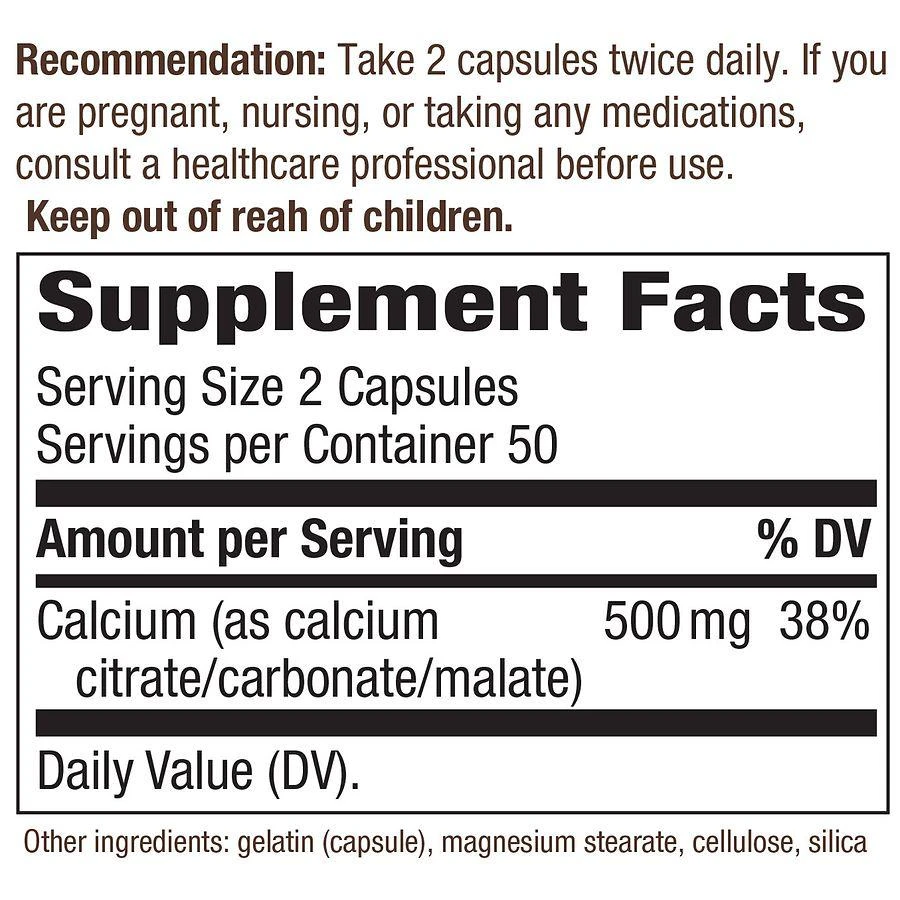 商品Nature's Way|Calcium Citrate Capsules,价格¥100,第2张图片详细描述