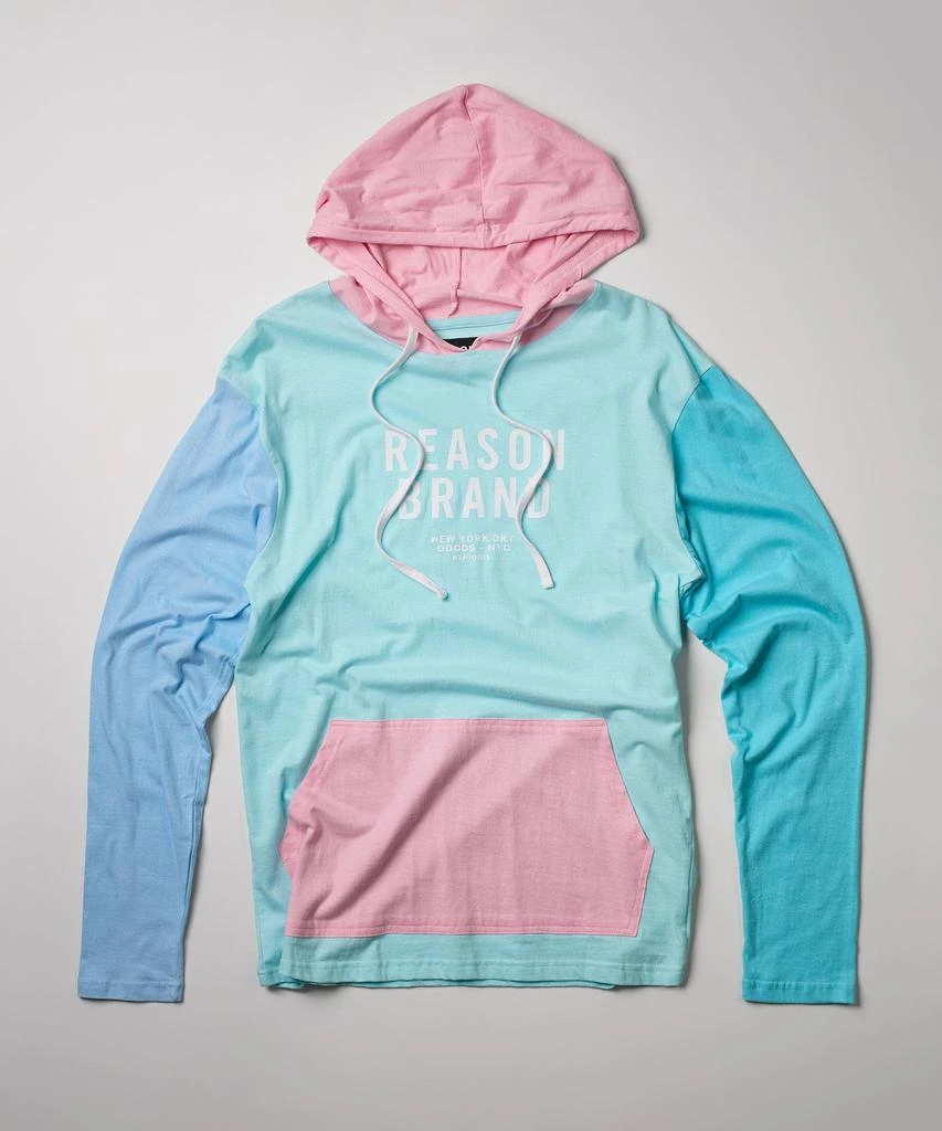 商品Reason Clothing|Color Block Long Sleeve Light Pastel Hoodie,价格¥38,第2张图片详细描述