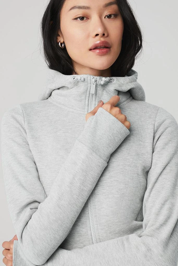 商品Alo|Foundation Zip Hoodie - Athletic Heather Grey,价格¥1041,第5张图片详细描述