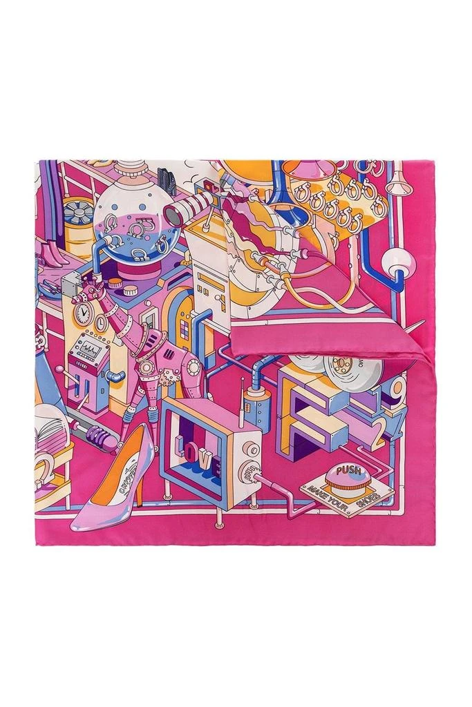 商品Salvatore Ferragamo|Salvatore Ferragamo Graphic Printed Scarf,价格¥2219,第1张图片
