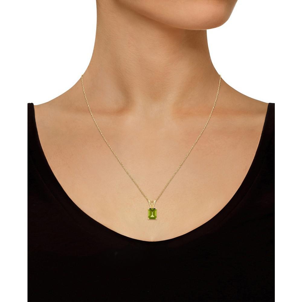 商品Macy's|Peridot Pendant Necklace (1-3/4 ct.t.w) 14K White Gold,价格¥2066,第6张图片详细描述