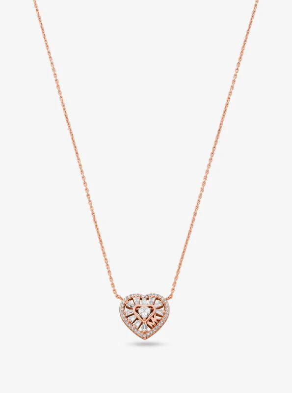 商品Michael Kors|Precious Metal-Plated Sterling Silver Pavé Heart Necklace,价格¥774,第1张图片