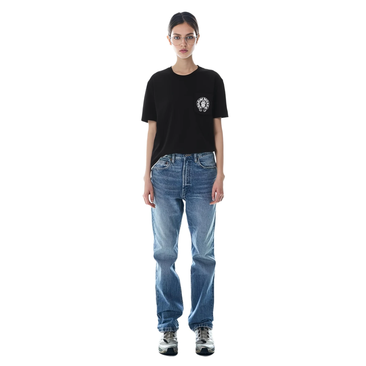 商品[国内直发] Chrome Hearts|美国国旗限定短袖T恤 男女同款 黑色,价格¥4162,第4张图片详细描述