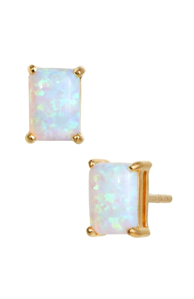 商品Savvy Cie Jewels|VERMEIL DECEMBER BLUE TOPAZ EMERALD CUT CZ BIRTHSTONE STUD IN BOX,价格¥151,第4张图片详细描述