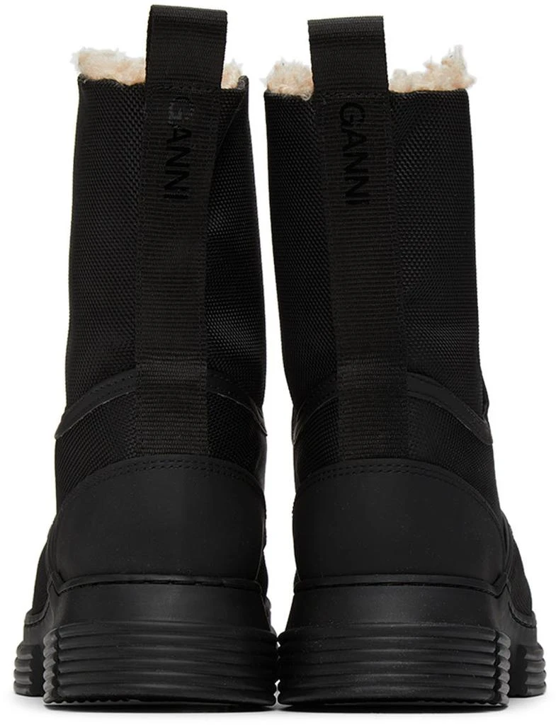 商品Ganni|Black Recycled Mixed Lace-Up Boots,价格¥691,第4张图片详细描述