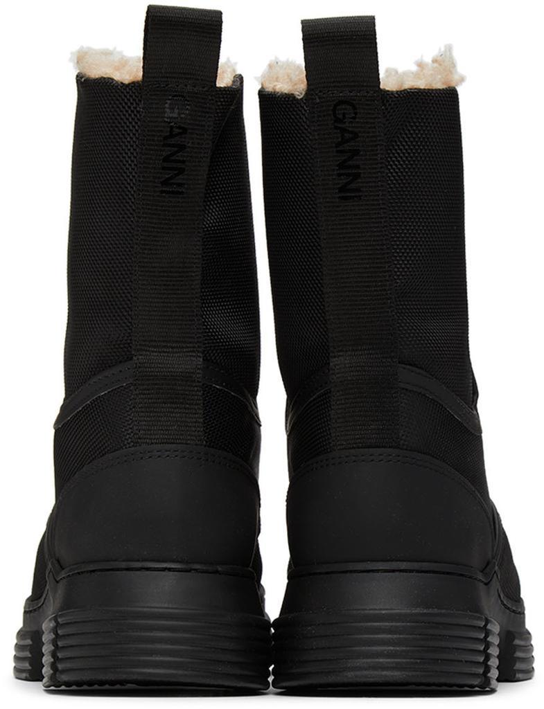 商品Ganni|Black Recycled Mixed Lace-Up Boots,价格¥2445,第6张图片详细描述