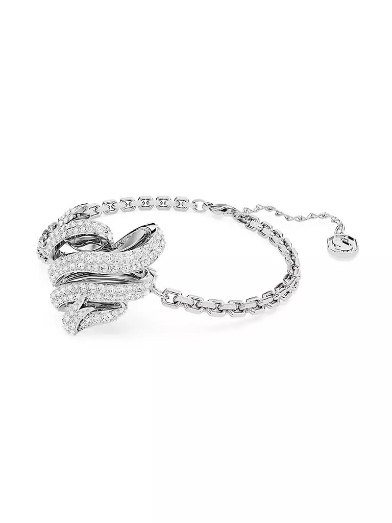 商品Swarovski|Volta Rhodium-Plated &amp; Cubic Zirconia Swirling Heart Bracelet,价格¥1463,第2张图片详细描述