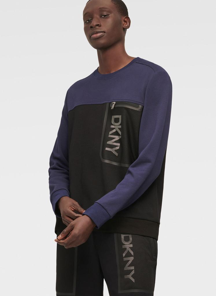 商品DKNY|Logo Crewneck Pullover With Mesh Pocket,价格¥411,第1张图片