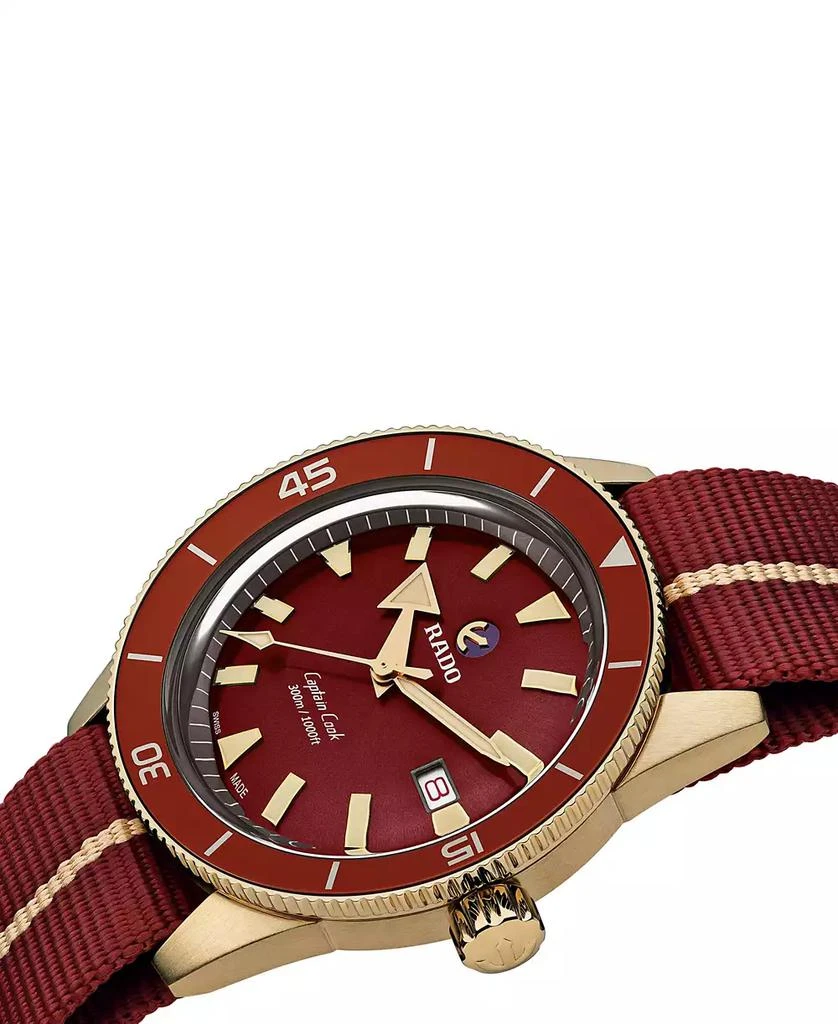 商品Rado|Men's Swiss Automatic Captain Cook Red NATO Strap Watch 42mm,价格¥21328,第2张图片详细描述