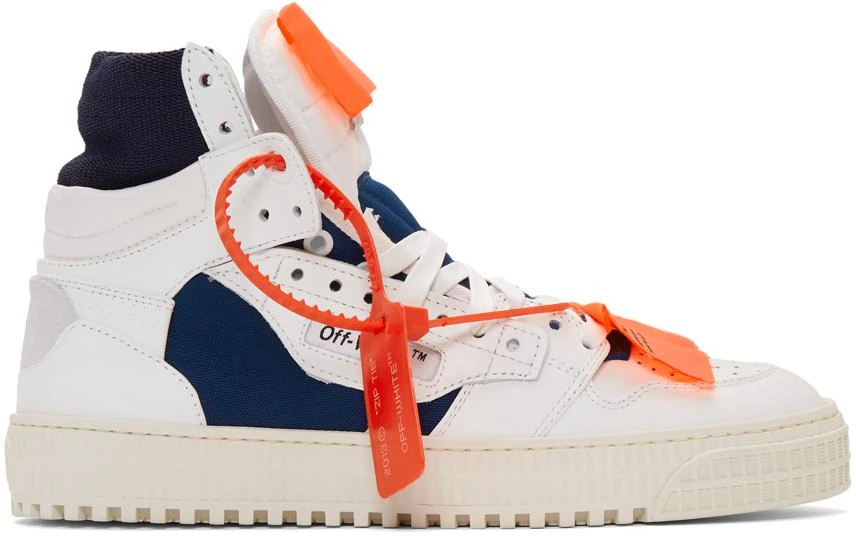 商品Off-White|White & Blue Low 3.0 Off-Court High-Top Sneakers,价格¥4787,第1张图片