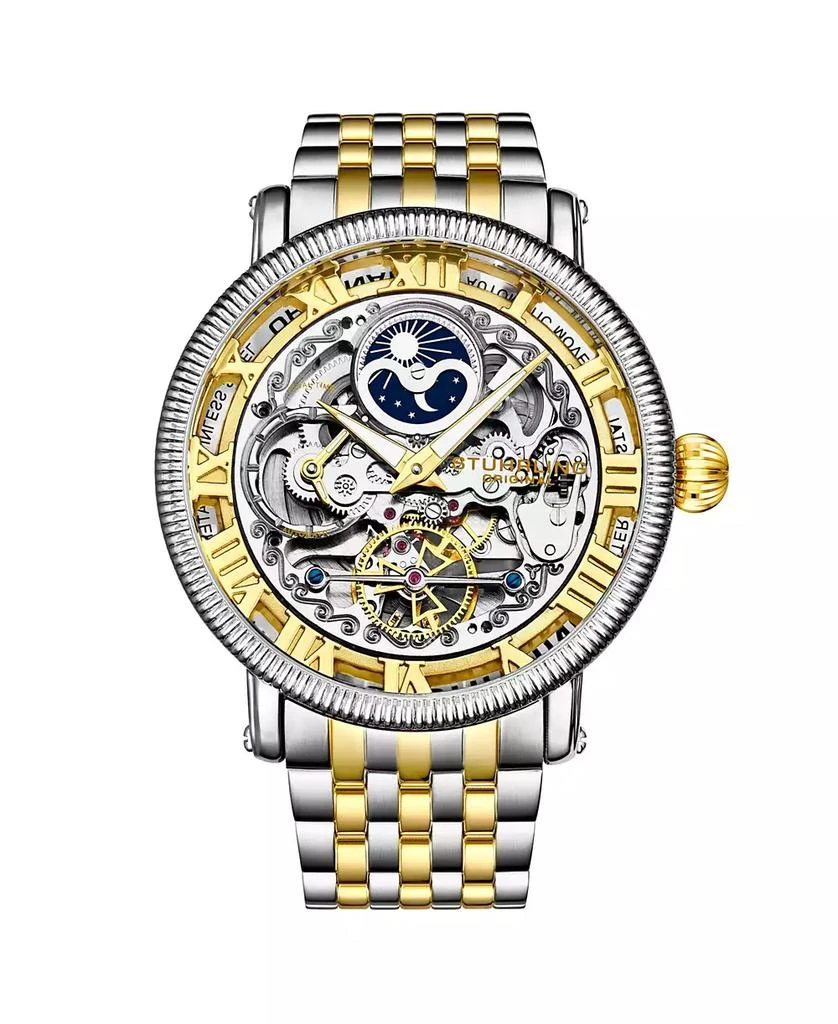 商品Stuhrling|Men's Gold - Silver Tone Stainless Steel Bracelet Watch 49mm,价格¥2109,第1张图片