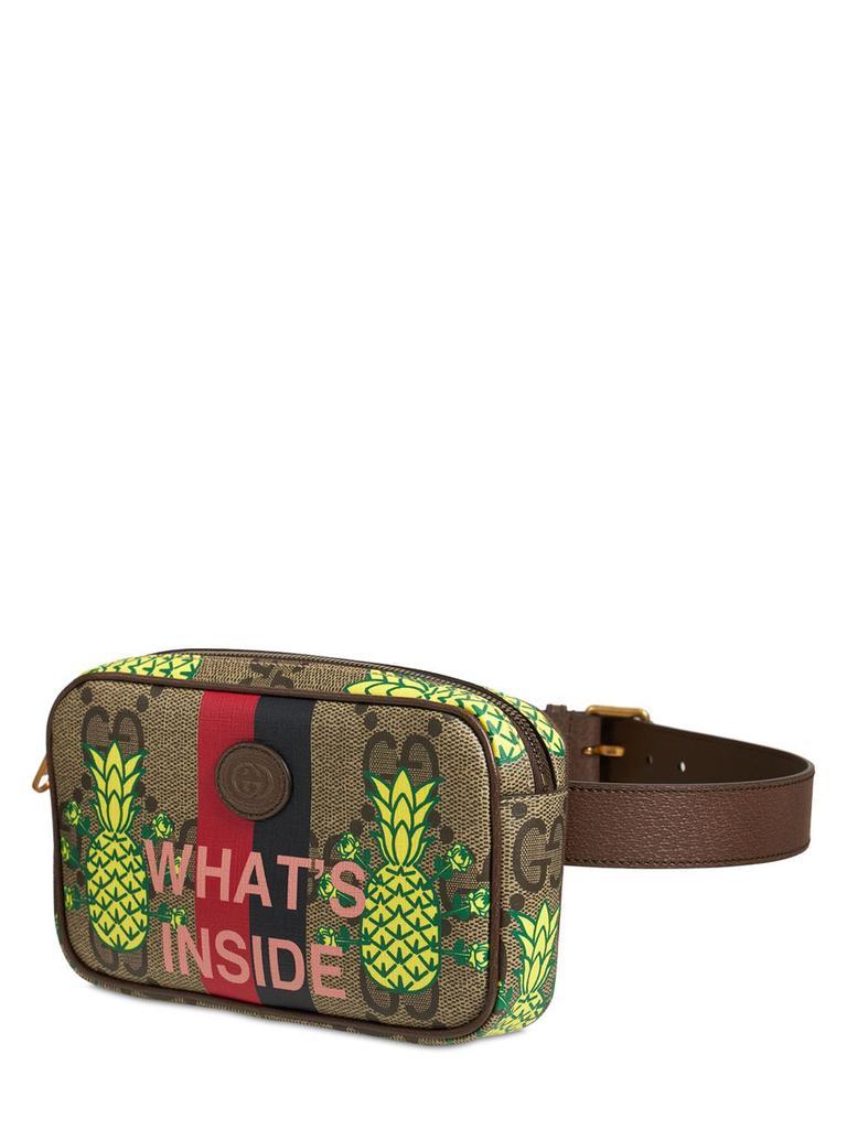 商品Gucci|Pineapple Print Gg Supreme Belt Bag,价格¥9309,第5张图片详细描述