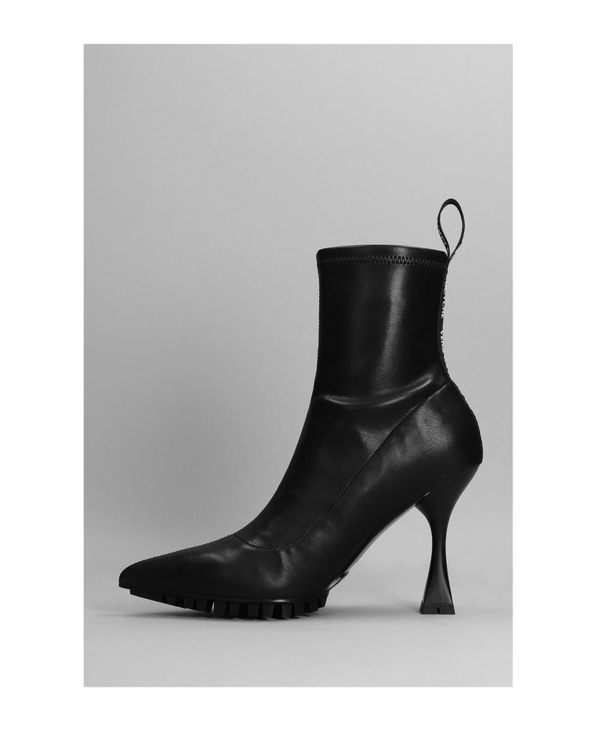 High Heels Ankle Boots In Black Synthetic Fibers商品第3张图片规格展示