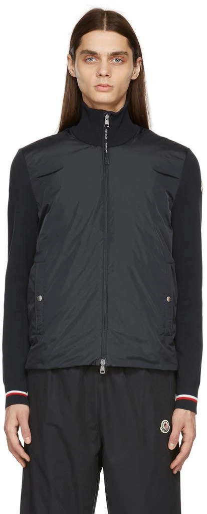 商品Moncler|Navy Technical Yarn Cardigan Jacket,价格¥9003,第1张图片