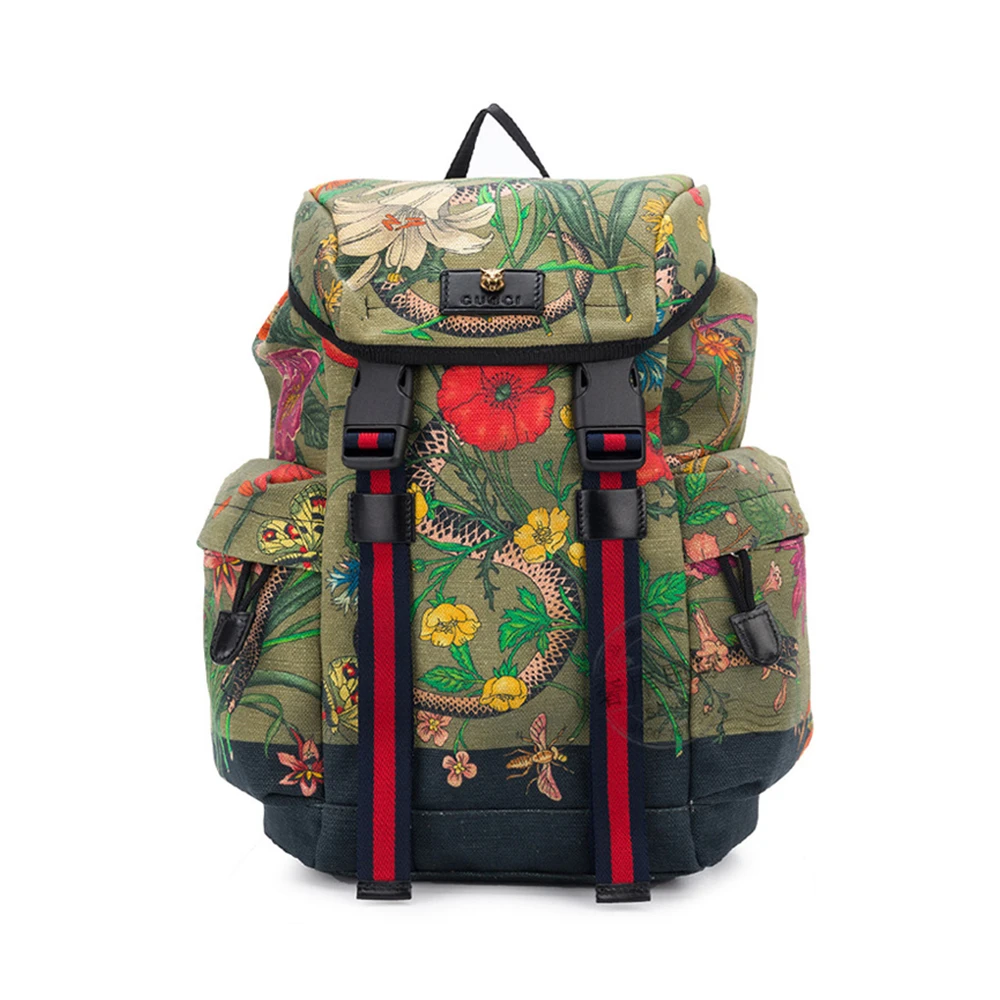 商品[国内直发] Gucci|GUCCI 军绿色男士双肩包 478327-9LNAX-3774,价格¥11727,第1张图片