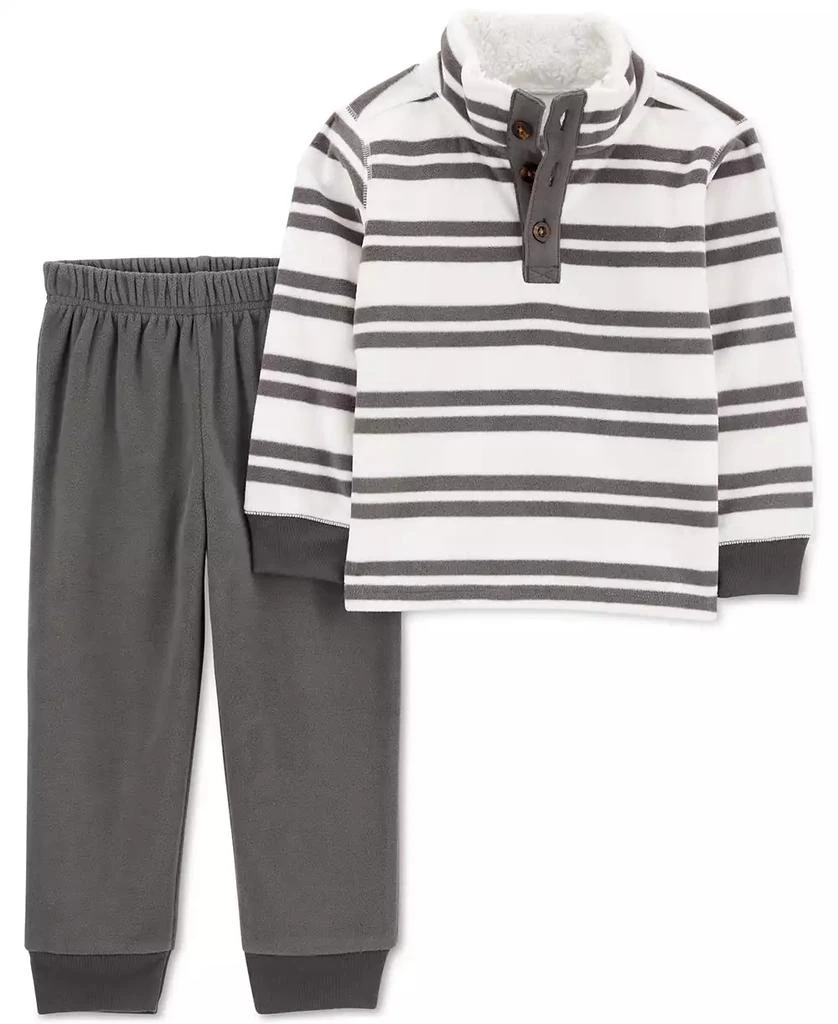 商品Carter's|Toddler Boys Striped Fleece Pullover & Pants, 2 Piece Set,价格¥166,第1张图片