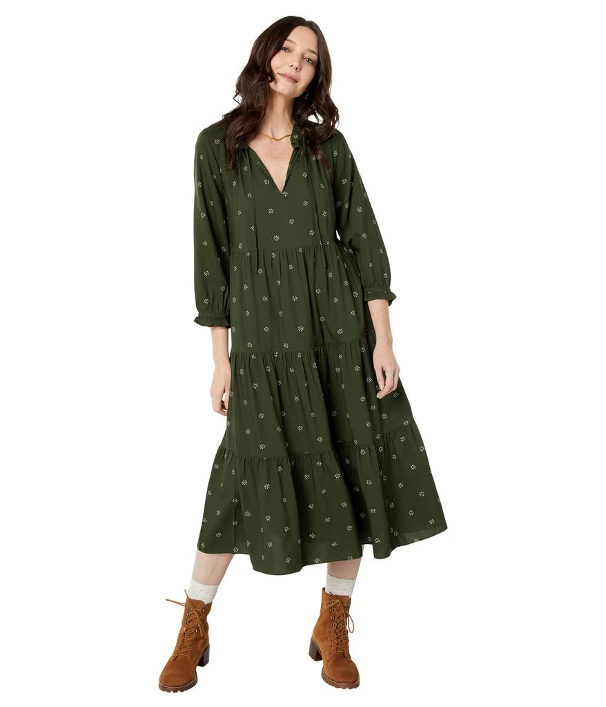 商品Madewell|Jacksonville - Tiered Midi Dress - Challis,价格¥863,第1张图片