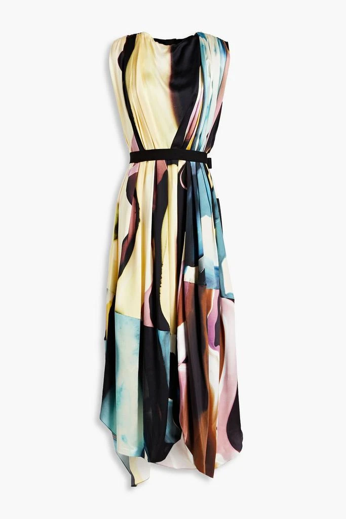 商品ROKSANDA|Gathered printed silk-satin midi dress,价格¥5933,第1张图片