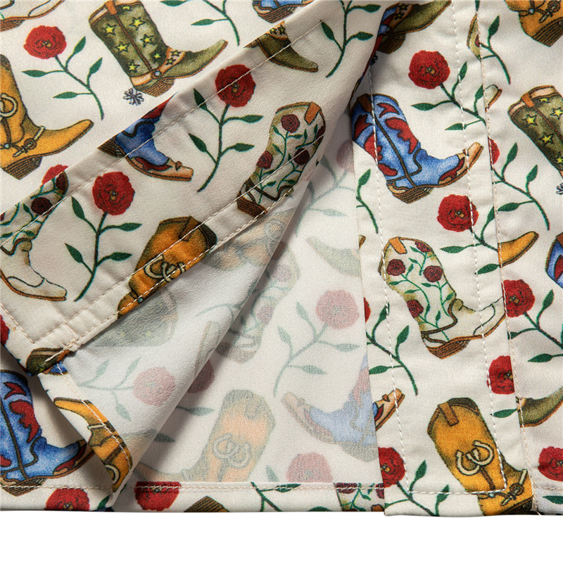 SANDRO 女士印花聚酯纤维衬衫 R130129P-CAMEL商品第2张图片规格展示