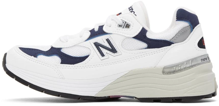 商品New Balance|White & Navy Made in US 992 Sneakers,价格¥1617,第3张图片详细描述