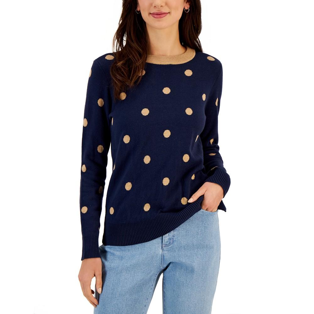 Petite Dot-Print Sweater, Created for Macy's商品第3张图片规格展示