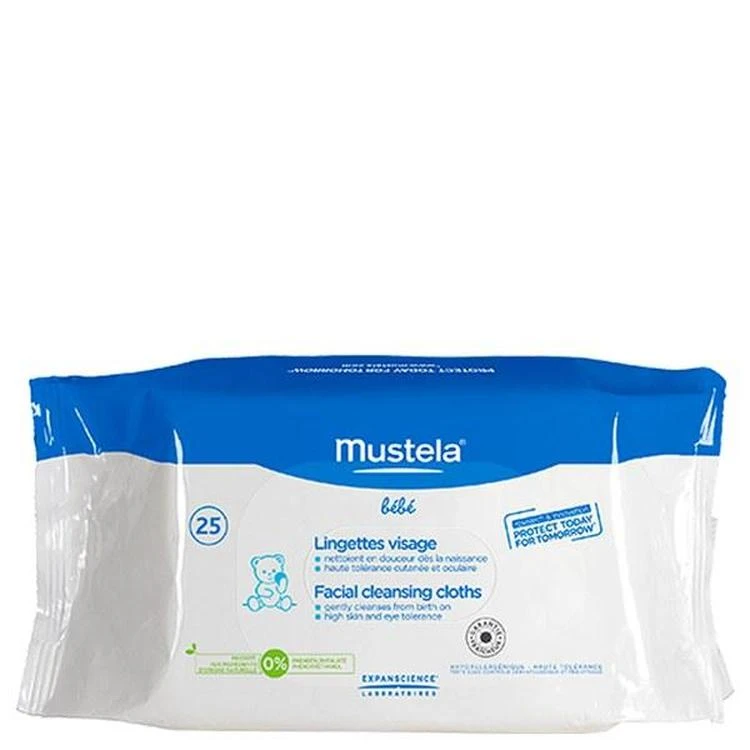 商品Mustela|Mustela Facial Cleansing Cloths Pack of 25,价格¥92,第1张图片