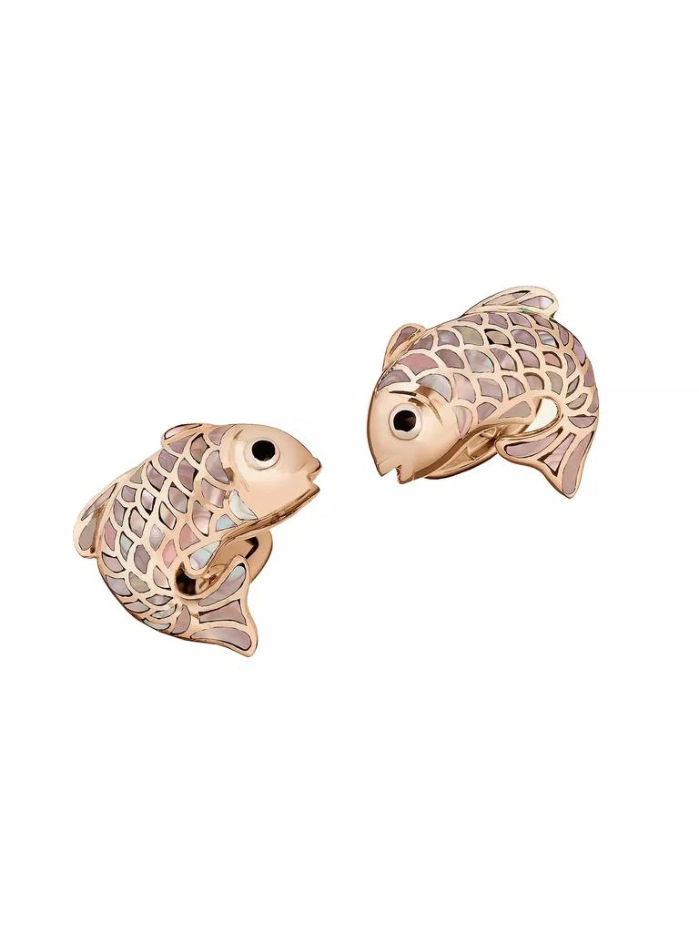 商品Jan Leslie|Koi Fish Mother-Of-Pearl Rose Goldplated Cufflinks,价格¥5184,第1张图片