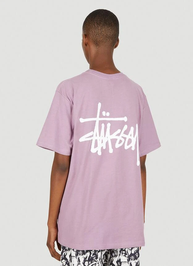 商品STUSSY|Basic Logo Print T-Shirt in Purple,价格¥349,第4张图片详细描述