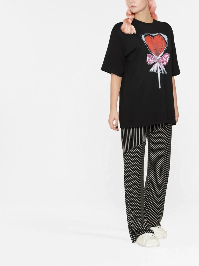 商品MSGM|MSGM logo-print drop-shoulder T-shirt,价格¥743,第2张图片详细描述