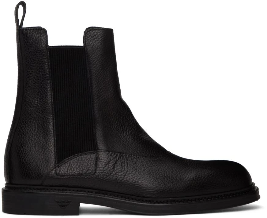 商品Emporio Armani|Black Paneled Chelsea Boots,价格¥2375,第1张图片