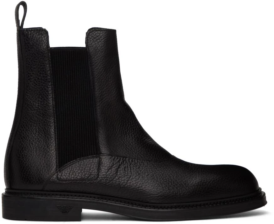 商品Emporio Armani|Black Paneled Chelsea Boots,价格¥1548,第1张图片