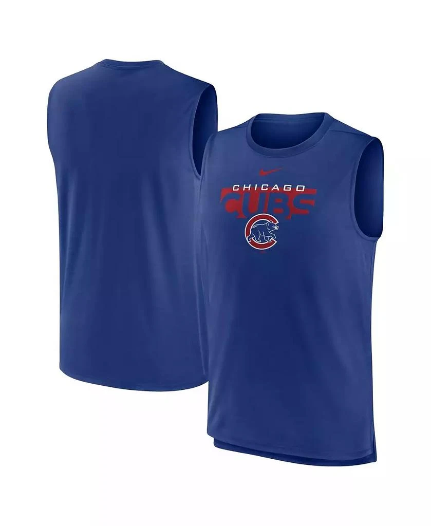 商品NIKE|Men's Royal Chicago Cubs Knockout Stack Exceed Performance Muscle Tank Top,价格¥267,第2张图片详细描述